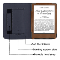 Casing E-Reader Eco Friendly PU PocketBook Verse dengan Tali Pegangan dan Stand, Logo Custom, Pabrik OEM, Grosir
