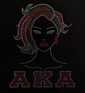 Hoge Kwaliteit Vrolijk Kerstfeest Strass Afro Meisje Aka Klaar Fashion Design Strass Transfer Sjablonen