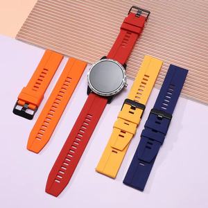Bracelet en silicone pour montre Samsung <span class=keywords><strong>6</strong></span> de couleur pure 20 mm 22mm pour montre <span class=keywords><strong>Huawei</strong></span> Xiaomi Bracelet de remplacement universel pour montre - Product Image 6