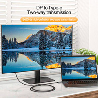 Cable USB C a DP Justlink 8k 60hz, Transferencia de Datos Bidireccional 4k240hz, Cable Tipo-C a DP para Laptop, Computadora de Escritorio, Monitor MacBook