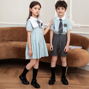 Uniformes scolaires pour enfants, uniforme scolaire pour l'école primaire, ensemble d'uniformes scolaires, uniforme scolaire gris, uniformes scolaires <span class=keywords><strong>anglais</strong></span> S174 - Product Image 4