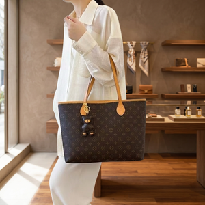 Bolso Tote para Mujer, Estilo Vintage, con Monograma, de PU, con Asa Individual, Cierre de Cremallera, para Uso Diario, Verano, Invierno, Otoño, Moda Minimalista - Product Image 2