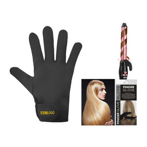 Guantes de salón negros Guantes DE TRABAJO protectores resistentes al calor para peinar el cabello Curling Straight Flat Iron - Product Image 5