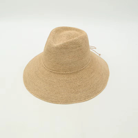 Chapeau de paille en raphia naturel à large bord pour femme, chapeau de soleil d'été, logo personnalisé, vente en gros, usine OEM
