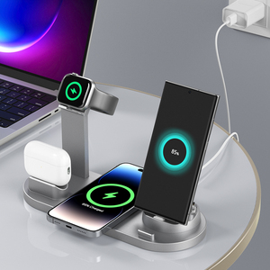 Support de charge sans fil multifonction 15W 4 en 1 avec station d'accueil QC3.0 et <span class=keywords><strong>chargeur</strong></span> à <span class=keywords><strong>induction</strong></span> pour <span class=keywords><strong>iPhone</strong></span> et montre connectée - Product Image 5