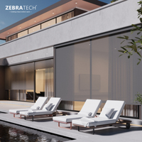 Stores motorisés automatiques sur mesure pour pergola bioclimatique, villa, balcon, fenêtre extérieure, conformes UKCA