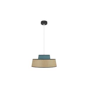 Lampadario naturale con 1 portalampada E27, dimensioni 40 x 40 cm, in colore turchese. Ideale per illuminare e decorare spazi con uno stile moderno. - Product Image 1