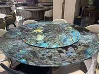 Plan de travail de luxe en granit bleu Lémurien brésilien 18 mm, véritable jade bleu, marbre véritable pour table à manger, îlot de cuisine, comptoir de bar