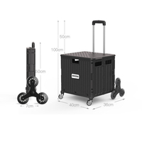 Chariot de courses pliable portable Eastshine avec roues universelles à 360 degrés, en PP, avec système de verrouillage, léger
