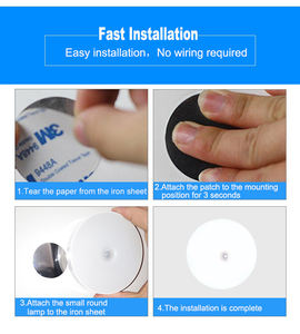 3AAA Batterij Led Nachtlampje Pir <span class=keywords><strong>Motion</strong></span> Sensor Ronde Kast Licht Energiebesparende Wandlamp Verlichting - Product Image 5
