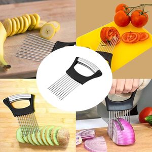 <b>Kitchen</b> <b>Tools</b> <b>Gadgets</b> 2025 Stainless Steel Innovation Plastic Easy Cut Vegetable Slicer Cutter Meat Needle Onion Holder Fork - Product Image 3