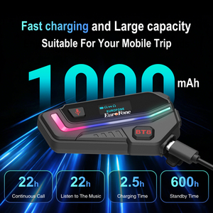 Dễ dàng cài đặt Mũ bảo hiểm Tai nghe bluetooth với âm nhạc chia sẻ, FM Radio, pin hiển thị điện và nhắc nhở cho xe máy sử dụng - Product Image 3