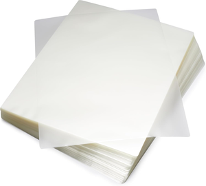 Film de plastification PET transparent brillant souple pour plastifieuse thermique, idéal pour photos, menus et travaux manuels - Product Image 1
