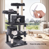 Grand griffoir de divertissement pour maisons en bois pour chat 168 cm taille L tour à chat plate-forme arbre à chat