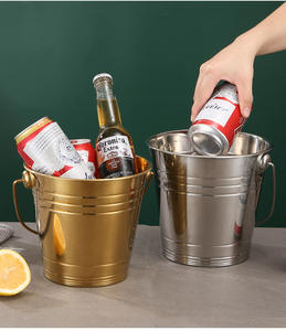 Cubo de Hielo Ecológico de Doble Capa de Acero Inoxidable Chapado en Oro de 6L para Vino Tinto y Cerveza - Suministros para Bares KTV, Marca Fumashi - Product Image 2