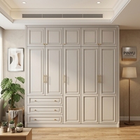 Armoire de chambre complète en composite résistant à l'humidité, placard de rangement autoportant pour entrée avec miroir