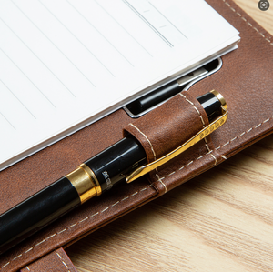 Carnet intelligent personnalisé en cuir marron de haute qualité avec batterie externe 8000 mAh, clé USB 8 Go et calculatrice pour le produit 2025 - Product Image 5