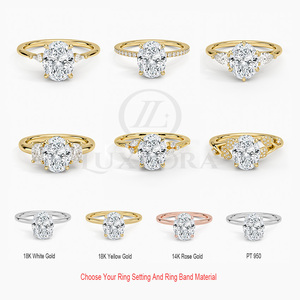 Anello di Fidanzamento con Diamante Coltivato in Laboratorio Certificato IGI, Gioielli da Donna in Oro 10k 14k 18k, Taglio Ovale VVS, Anello con Diamante Creato in Laboratorio - Product Image 2