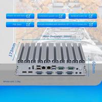 3326 Mini PC industriel série 6 ports sans ventilateur, ordinateur industriel embarqué, 8 Go de RAM, 128/256 Go de stockage, Intel J1900