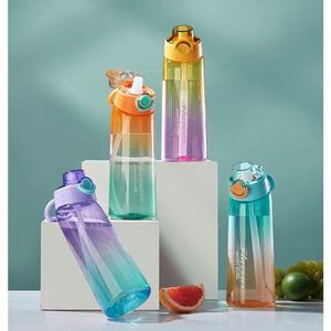 Wholesale Custom Logo 900ml <b>Reusable</b> Eco-Friendly Plastic Gradient Flavor Scent <b>Cup</b> Drink Water Bottles <b>with</b> Straw for Camping - Product Image 2