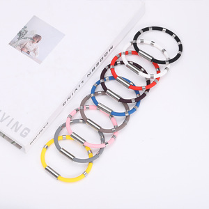 Silicone Wristband Negative Ion Energy Balance Outdoor Sports Waterproof Bracelet Unisex Geometric Design 8 Colors 20cm - Product Image 1