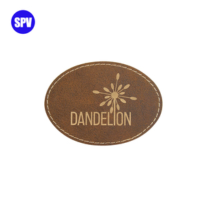 3 1/2 "X 2 1/2" Parches <span class=keywords><strong>de</strong></span> polipiel láser ovalados con adhesivo - Product Image 1