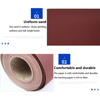 Rouleaux de papier abrasifs, 100mm x 50m, Grit80 Grit40, en oxyde d'aluminium rouge, pour le papier e-wt, vente en gros