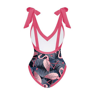 JSN <span class=keywords><strong>Flamingo</strong></span> costume intero 2023 Halter vita alta Bikini Suit Bow bretelle costume da bagno Beachwear - Product Image 6