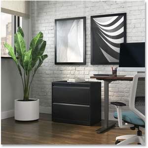 Archivador lateral negro Alera de 30 x 18,63 x 28 pulgadas con 2 cajones para archivos tamaño legal/estándar - Product Image 2