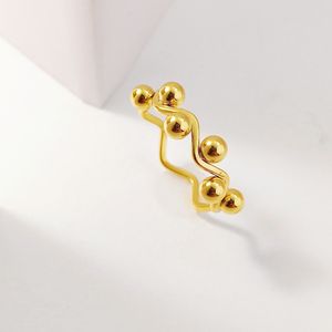 Anillo de oro ajustable clásico para mujer Anillo de dedo chapado en oro de acero inoxidable al por mayor - Product Image 1