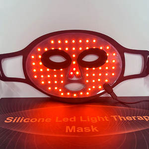 قناع ليد ليزر للوجه علاج بالضوء من السيليكون قناع علاج بالضوء الأحمر للوجه والرقبة للمحترفين - Product Image 5