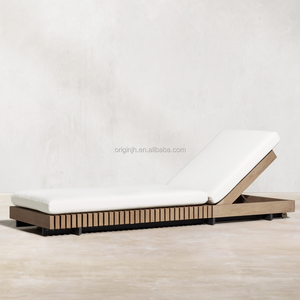 Simples moda de luxo cama de teca madeira maciça daybed ao ar livre do jardim do pátio mobiliário piscina