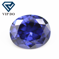 5A grade 2*3mm-10*14mm facetté ovale coupe l-tanzanite/tanzanite zircone cubique gemmes en vrac synthétique ovale coupé à la machine pierre CZ