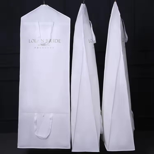 Borsa Portatile Pieghevole Personalizzabile con Logo per Abiti da Sposa, Copriabito Lungo in Tessuto Non Tessuto, Custodia per Vestiti da Sposa per la Conservazione degli Abiti - Product Image 2