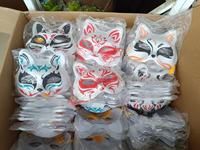 Masque de fête peint à la main pour la maternelle, Noël, Halloween, visage de chat, visage de renard, masque japonais Watanabe Anime unisexe