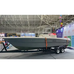 قارب من المطاط بربطة سريع قابل للنفخ هيكل شبه متين من الألياف الزجاجية 27 قدم 8.5 متر رخيص السعر للصيد مزود بمحرك