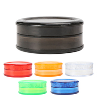 Broyeur d'herbes manuel portable à 3 couches de 60 mm en plastique, broyeur commercial en acrylique pour tabac et épices, personnalisable