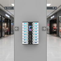 Y2Power MAX Casier de recharge pour téléphones portables à 16 baies, Station de charge rapide PD 20W, Optionnel pour support au sol et écran publicitaire