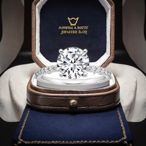 Bague de mariage de fiançailles en acier inoxydable argenté à la mode romantique pour femmes pierre précieuse avec Zircon de Moissanite plaqué rhodium - Product Image 4