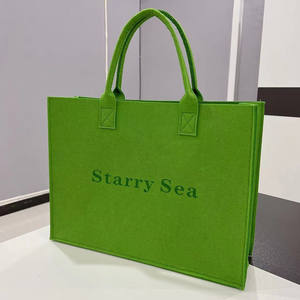 Bolso de mano informal para <span class=keywords><strong>mujer</strong></span>, bolso de fieltro de mano de gran capacidad con cierre abierto, impermeable y forro de poliéster - Product Image 4