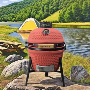 Ahumador de Carbón Auplex, Parrilla de Cerámica Kamado de 13 Pulgadas, <span class=keywords><strong>Asador</strong></span> de Carbón, Parrilla para Barbacoa - Product Image 4