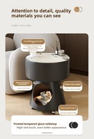Table d'appoint noire créative en forme de chat avec roulettes universelles, table basse mobile pour salon, table de chevet, petite table de rangement