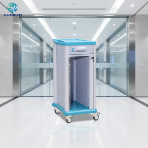 عربة طوارئ طبية متحركة SET24 من البلاستيك ABS لحفظ سجلات المرضى وسجلات التاريخ الطبي - Product Image 5