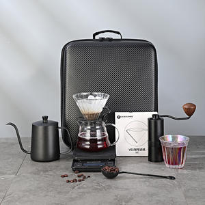 Ensemble d'ustensiles de voyage modernes <span class=keywords><strong>en</strong></span> céramique avec combinaison de tasses filtrantes meulage à la <span class=keywords><strong>main</strong></span> cafetière tasses à thé et soucoupes - Product Image 6