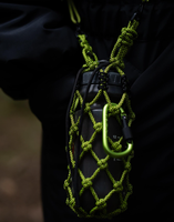 Support de téléphone portable portable en paracorde tressé vert, résistant, pour camping, avec housse de protection pour bouteille d'eau et gobelet