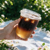 Gobelet en plastique jetable de luxe en forme de U avec logo personnalisé pour mariage gobelet rigide PP givré clair Smoothie tasse à thé au lait bulle