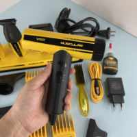 Ensemble d'outils de barbier professionnel VGR V-285 4 en 1, tondeuse à cheveux, rasoir, sèche-cheveux, kit de toilettage de salon avec base de charge