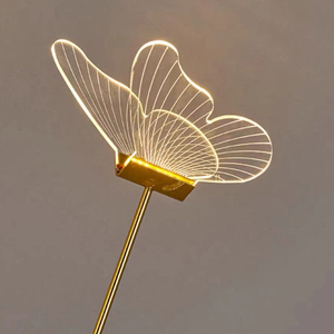 Luz LED de suelo dorada con forma de mariposa, moderna y elegante, para decoración de bodas y fiestas, venta al por mayor. - Product Image 2