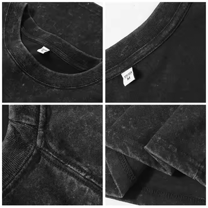 Pour <span class=keywords><strong>MGOO</strong></span> 2024 hommes surdimensionné à manches longues lavage à l'acide impression numérique T-Shirt rue mode col rond tricoté personnalisé brodé - Product Image 2