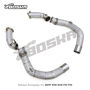 Tuyaux d'échappement personnalisés en acier inoxydable SS304 pour BMW X5M/X6M F95/F96/LCI 4.4TT 2020-2024 avec bouclier thermique et collecteur sport en stock - Product Image 2